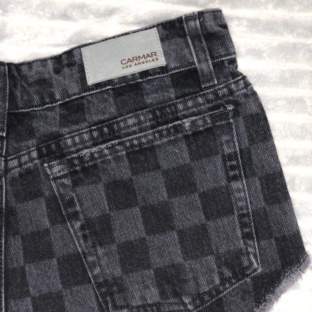 Carmar checkered’ jean shorts